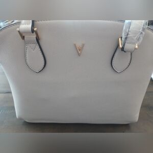 Vanessa Williams Lush Collection Round Satchel Purse Handbag Off White wDust Bag
